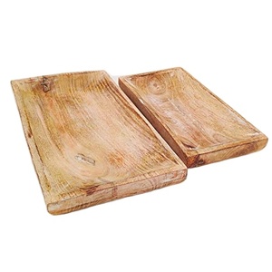 Ensemble de 2 plateaux en bois de manga, bac à main de haute qualité, durable, fabriqué à la main - Product Image 1