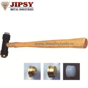 Martillo de texturización de doble cara con mango de madera, herramienta de artesanía de joyería, diseño de superficie de Metal, martillo a cuadros y patrones de tiras - Product Image 6