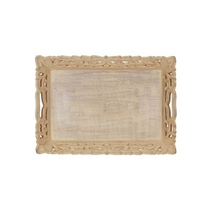 Bandeja de servicio de madera a granel con asas de hierro Calidad exclusiva OEM Vajilla casera personalizada Bandeja de comida para servir - Product Image 2