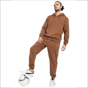 2025 personnalisé grand grande taille hommes formation Jogging 2 pièces surdimensionné goutte épaule fermeture éclair à capuche pantalons de survêtement ensemble survêtement - Product Image 5