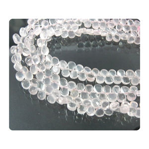 ลูกปัดโรสควอทซ์คุณภาพระดับพรีเมี่ยมคุณภาพสูง5เส้นหัวใจ briolette ขนาด4มม. 6มม. 8มม. หินธรรมชาติสำหรับทำเครื่องประดับขายส่ง - Product Image 1