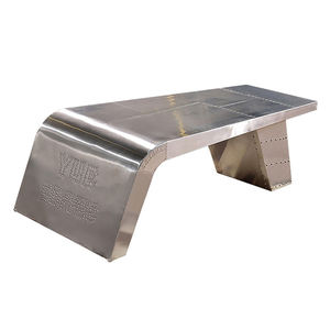 Leather & Alluminium coffee <b>table</b> - Product Image 2