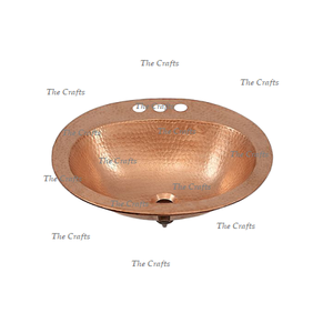 Fregadero Ovalado de Diseño Maravilloso en Cobre Martillado para Baño y Cocina - Product Image 1