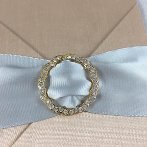 Seda de lujo Guardar la fecha Titular de la tarjeta de bolsillo Decoraciones de la boda - Product Image 3