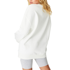 Sudadera personalizada OEM 2021 de nuevo diseño, 100% algodón, estilo pullover, lisa, para mujer, talla grande, manga larga. - Product Image 4
