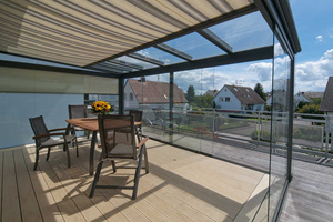 Véranda moderne en aluminium et verre insonorisé à coupure thermique pour solarium d'hôtel Toit extérieur incliné 4 saisons - Product Image 6