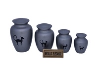 Urne pour animaux de compagnie cendres empreinte de patte urnes pour animaux taille en métal personnalisé prix de gros fournitures funéraires urne crémation pour animaux