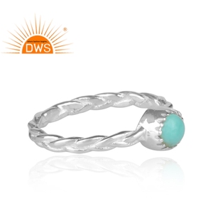 Bague torsadée martelée pour femmes, bijou en argent massif, pierre précieuse, accessoire de luxe - Product Image 3