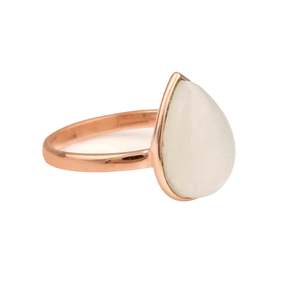 2025 meilleure qualité 925 argent Sterling femmes cadeau de mariage bague blanc pierre de lune Rose éternité Vermeil réglage de lunette naturelle - Product Image 1