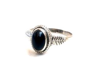 Anillo de regalo de aniversario con bisel de piedras preciosas de ónix negro bohemio de Plata de Ley 92,5 para mujer - Product Image 3