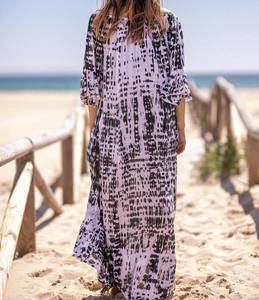 Robe longue en rayonne pour femme, vêtements d'été, tendance, épaules dénudées, nouvelle collection - Product Image 2