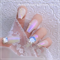 Paso Sico 2022 Nouveau 18 Conceptions Dos Plat 3D K9 À Ongles En Verre Pierre Rond Rectangle Carré Magique Couleur Nail Strass pour la Décoration
