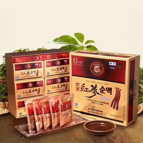 بو شيون الأحمر الكورية استخراج الجينسنغ الشراب (80 × 60 مللي الحقائب) | الباردة استخراج الصحة صفر السكر 100% عشبة جينسنج كوري