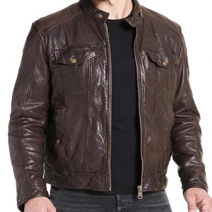 New Arrival Wholesale Winter Stand Collar Pu <b>Leather</b> <b>Jacket</b> Custom <b>Men's</b> Fashionable Top <b>Leather</b> <b>Jackets</b> For <b>Men</b> - Product Image 2