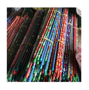 Manche de balai en bois d'eucalyptus, fleurs et pointillés de 22 mm de diamètre, balais et pelles à poussière - Product Image 1