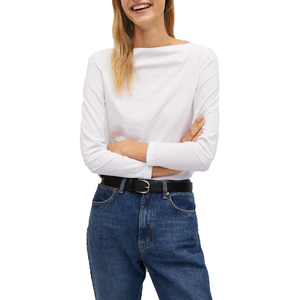 Camiseta de Cuello Redondo Lisa Barata al por Mayor, Ropa de Manga Larga Personalizada para Mujer, Estilo OEM Nuevo - Product Image 1