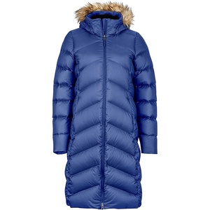 Chaqueta acolchada azul Reversible de alta calidad, diseño de abrigo largo con capucha, cierre de cremallera impermeable, bordado de talla grande 'Far' para - Product Image 1