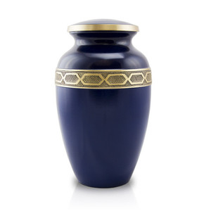 ทองเหลือง Urns Burial Urn สำหรับขี้เถ้ามนุษย์การเผาศพทองเหลืองคลาสสิกสีฟ้าโดยผู้ผลิตการส่งออก RGN - Product Image 1