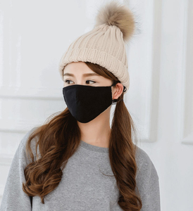 Custom designed Facemask Logo Printed Washable Cotton Black Facemask - Product Image 3