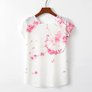 Camiseta informal con estampado para mujer, camiseta de manga corta de verano, Camiseta básica lisa, camiseta estampada - Product Image 2