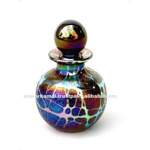 Flacons de parfum vides en verre de 50 ml de couleur irisée violette avec bouchon à poussoir - Product Image 4