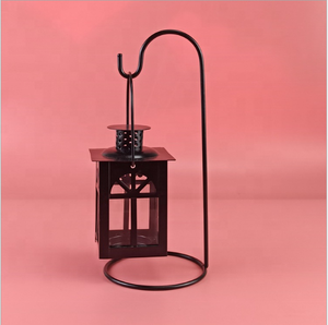 Lanterne avec support en fer, métal et verre Lanterne de sol Éclairage Décoration intérieure Bougeoir Lanterne en fer faite à la main en vrac Fournitures - Product Image 6