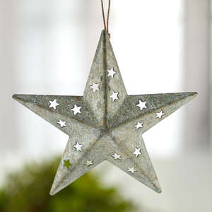 Adorno de estrella de Granero galvanizado, flores artificiales para decoración del hogar, cadena colgante, decoración de fiesta de Navidad, macetas, macetas - Product Image 1