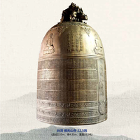 Grande cloche de temple de haute qualité pour temple extérieur suspendu sculpture de cloche en bronze coulée en métal à vendre