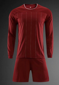 Uniforme de Fútbol de Manga Larga al por Mayor, Equipación de Fútbol Personalizada, Ropa de Fútbol a Rayas, Camiseta de Fútbol de Manga Larga OEM - Product Image 3
