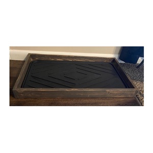 Plateau de bottes en bois, 1 pièce, plateau de bottes pour l'intérieur et l'extérieur, tapis de porte isolante pour une poignée latérale - Product Image 2