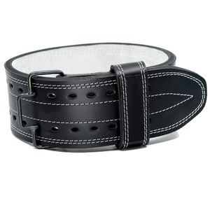 GENUINE LEATHER POWER HEAVY DUTY WEIGHT LIFTING BODY BUILDING - Product Image 2