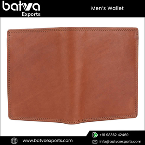 Men's Unique Vintage Bifold Card Holder <strong>Wallet</strong> Full Grain Genuine Leather Short Design RFID Protected Cotton <strong>Lining</strong> Custom Logo - Product Image 5