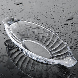 Sartén <span class=keywords><strong>de</strong></span> helado <span class=keywords><strong>de</strong></span> vidrio a rayas, fruta, barco, helado, fruta seca, ensalada, plátano, cuenco dividido - Product Image 3