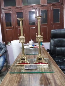 BRASS <b>CHURCH</b> <b>LARGE</b> <b>CANDLE</b> HOLDER <b>CHURCH</b> SUPPLIES - Product Image 2