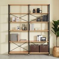 Étagère de rangement ouverte en acier métal noir, bibliothèque de meubles, 1 pièce, moderne