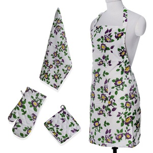 Florals Rose Print 100% Organic Cotton GOTS Certified Note Pattern Women Kitchen Sleeveless <b>Dust</b> Cleaning Home Cooking Baking - Product Image 3