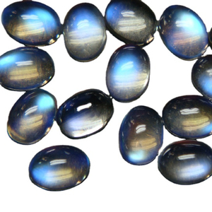 Piedras Preciosas de Piedra Lunar Azul Natural al por Mayor |   Cabujones Octogonales Blancos con Copos Azules para Colgantes, Fabricación de Joyería DIY |   Arcoíris M - Product Image 3