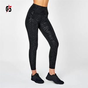 Leggings de gymnastique haut de gamme pour femmes pantalons de course de Yoga taille haute 100% Nylon Spandex vêtements collants de sport impression personnalisée OE - Product Image 1