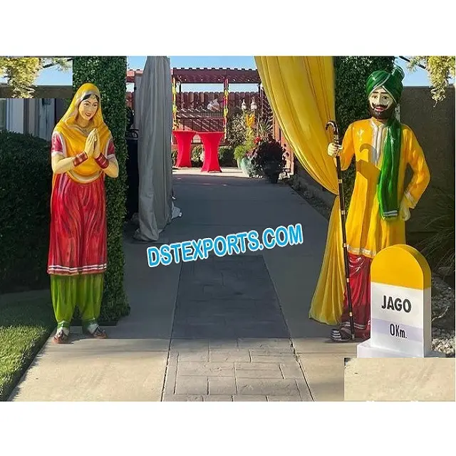 Punjabi Culture Theme Statues For Entrance Punjabi Theme Wedding Welcome Gate Statue Wedding Entrance Punjabi Statue Decor