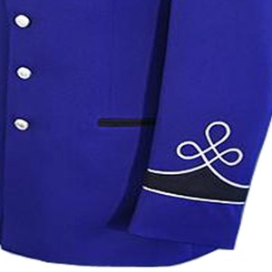 Chaqueta de Banda de Marcha Formal de camuflaje azul real de calidad superior túnica hecha a mano cordón trenzado trabajo transpirable abrigo personalizado - Product Image 3