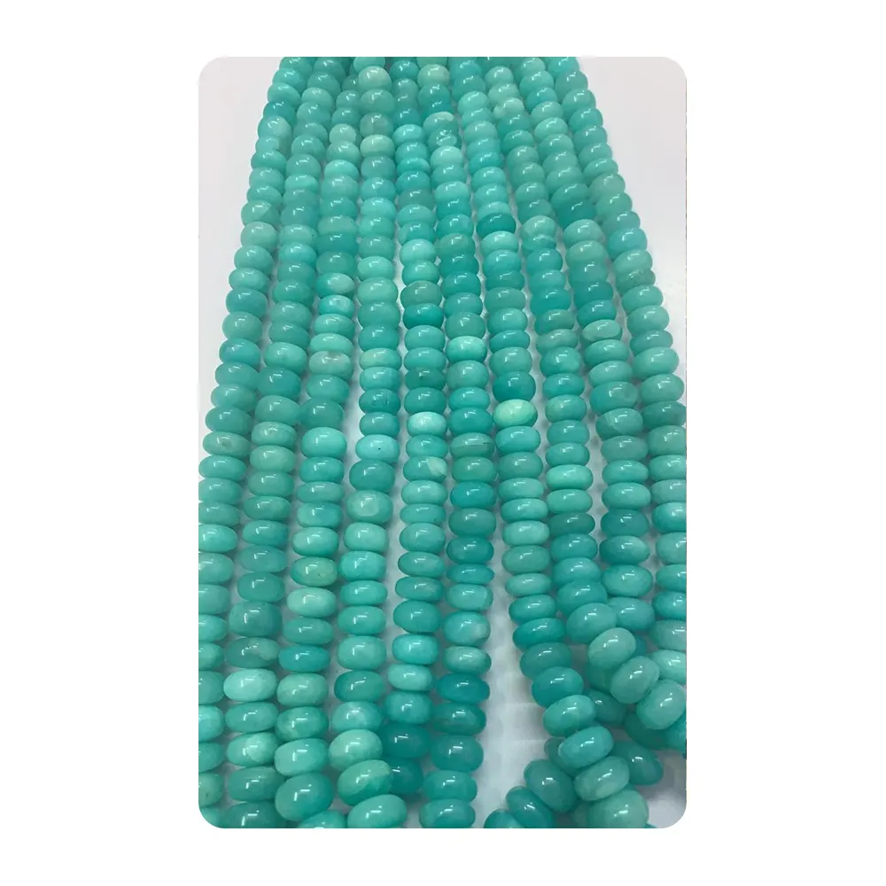 Gioielli con perline di pietre preziose amazzonite a forma di moneta di Design personalizzato che fanno nuove perline allentate di moda di tendenza