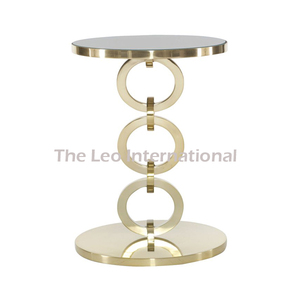 โต๊ะกลางสแตนเลส วัสดุกระจกใส เคลื่อนย้ายได้ ดีไซน์ทรงกลม ตกแต่งสวยงาม เหมาะสำหรับโถงทางเดิน - Product Image 2