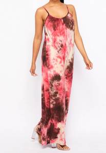 Venta al por mayor de las mujeres de color azul Tie Dye con cuello en V Mono Ecológico Tejido Sexy Monos hasta el suelo - Product Image 3