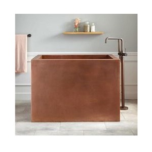 Baignoire autoportante en cuivre au design moderne, forme rectangulaire, fonction de trempage, qualité supérieure, pour salle de bain - Product Image 3