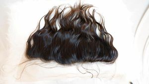 Meilleure vente cheveux indiens naturel ondulé frontal dentelle 13X4 13X6 Machine Double trame faisceaux queues de cheval Remy cheveux cuticule intacte - Product Image 5