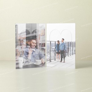 4X4 Double Heart Thiết Kế Hiện Đại Ban Đầu 2 Ảnh Khung Acrylic Vuông - Product Image 3