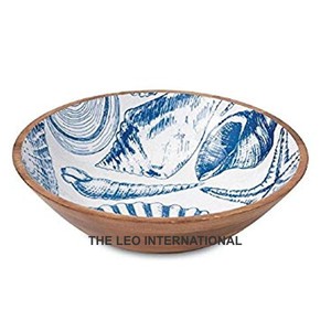 Matériau en bois de fer avec poignées latérales Bol décoratif Forme ronde Servant des aliments Collations aux fruits Bol fantaisie - Product Image 6