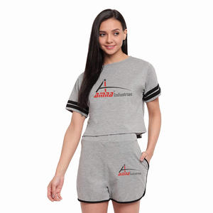 Ensemble de T-Shirt décontracté pour femmes, vêtements de nuit courts, grande taille, promo, été - Product Image 5