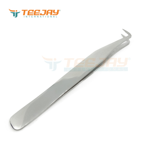 Pinzas para Extensión de Pestañas TEEJAY, de Acero Inoxidable Plateado Pulido, con Punta en L de 90 Grados, Ultra Finas, Punta de 10 mm, para Pestañas Perfectas - Product Image 6