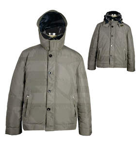 Veste coupe-vent à capuche pour homme, personnalisable avec logo, imperméable et respirante, avec garniture en fourrure de mouton, en tissu tricoté, vente en gros - Product Image 4